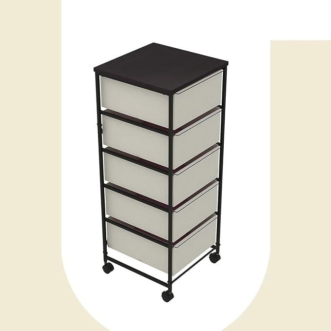 CASUNER Small Cabinet with Drawers Rolling 5 Drawer Mobile File Cabinet by CASUNER