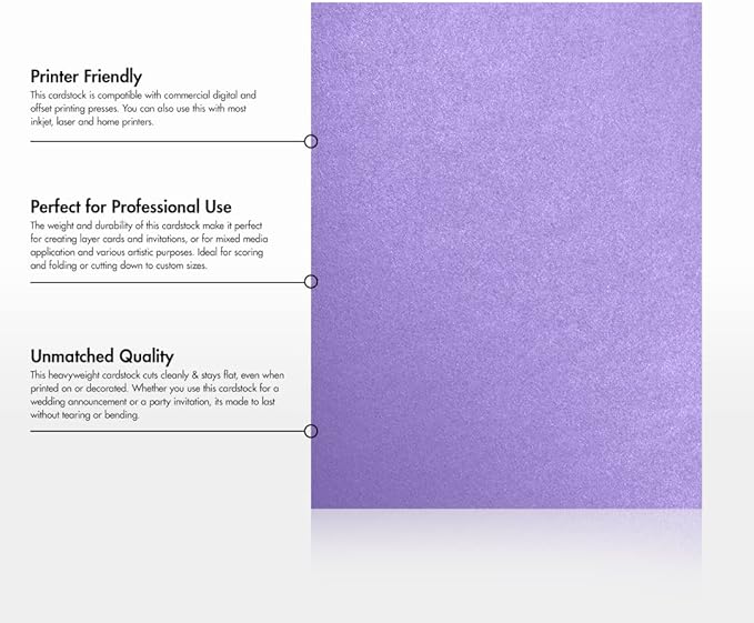 LUXPaper 8.5" x 11" Cardstock | Letter Size | Amethyst Metallic | 105lb. Cover - Image 8