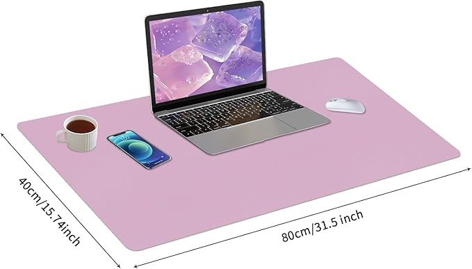 Bloss Purple Desk Mat, Leather Desk Pad, Desk Matt - Image 5