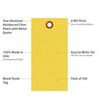 SmartSign 4.75 x 2.375 inch “Yellow” Blank Tyvek Shipping Tags - Image 5