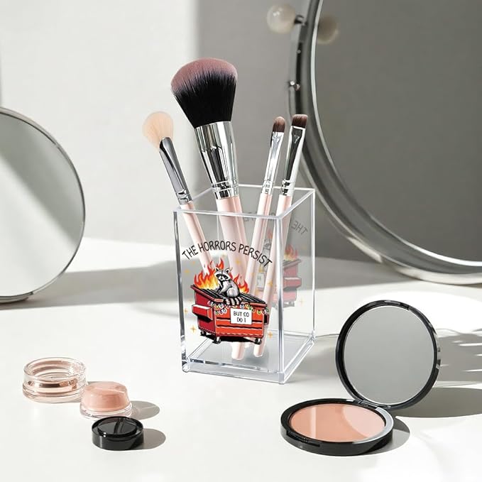 Vgrti The Horrors Persist But So Do I Acrylic Cosmetic Pencil Pen Holder Cup - Image 3