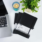 POPRUN 8 Pack Black Lined Journal Notebooks, Waterproof PU Leather Hardcover - Image 6
