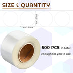 Zonon 500 Pcs Clear Labels Label Protector Clear Stickers Wafer Seals - Image 2