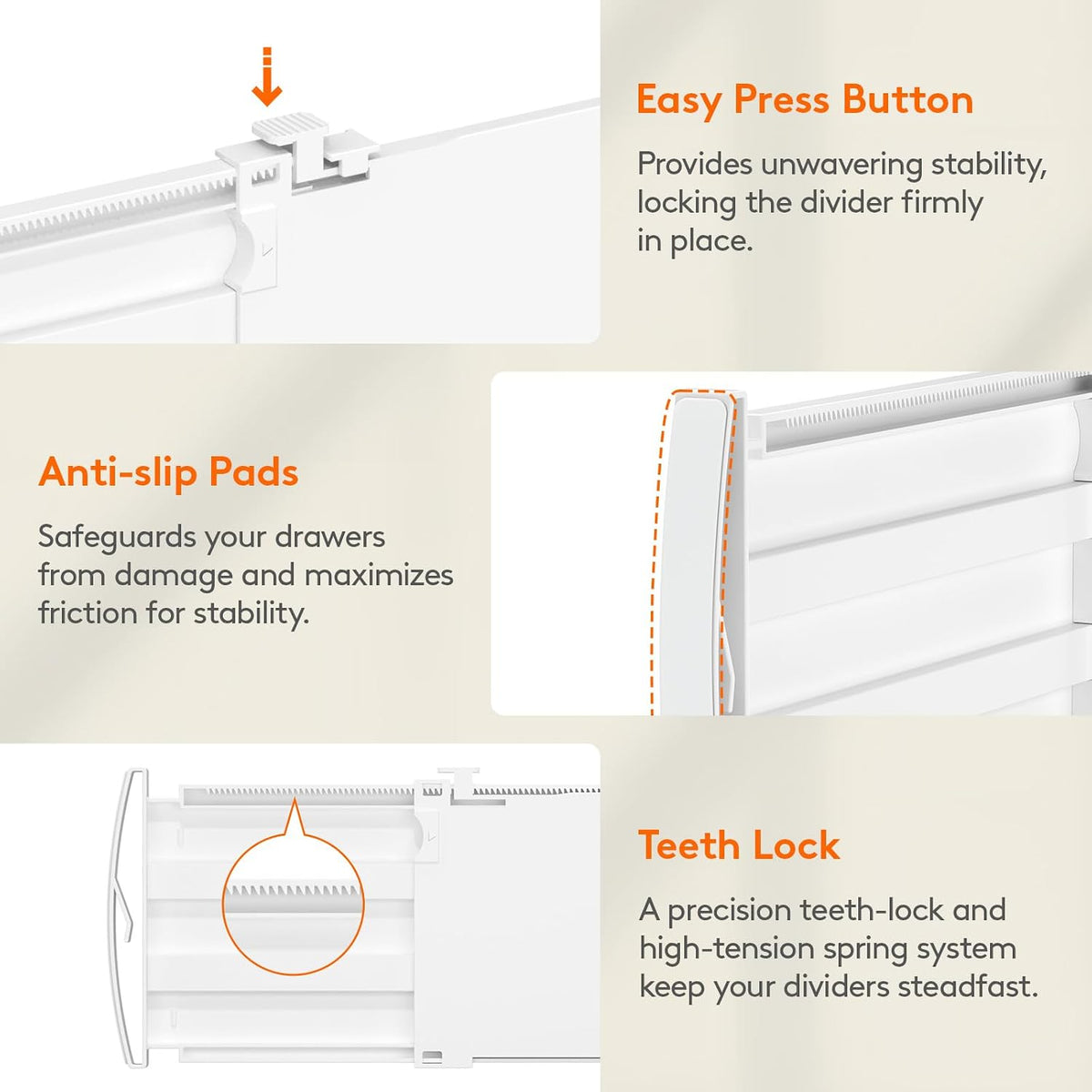 Lifewit 5" Tall Drawer Dividers, Adjustable Deep Drawer Organizer Clothes