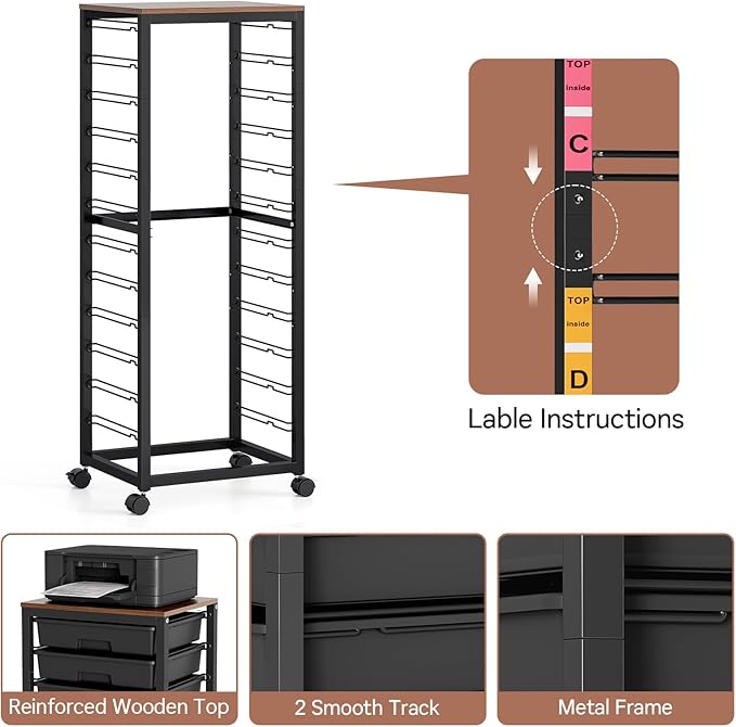 SYKIARIOL Rolling Cart with Drawers, 12 Drawer Rolling Cart, Rolling storage - Image 8