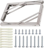 Folding Shelf Brackets, Max Load 300 lb, Heavy Duty Stainless Steel Collapsible - Image 2
