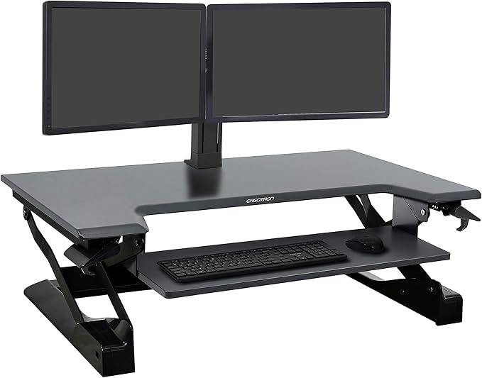 Ergotron – WorkFit-TL Standing Desk Converter, Dual Monitor Sit Stand Desk Riser - Image 7