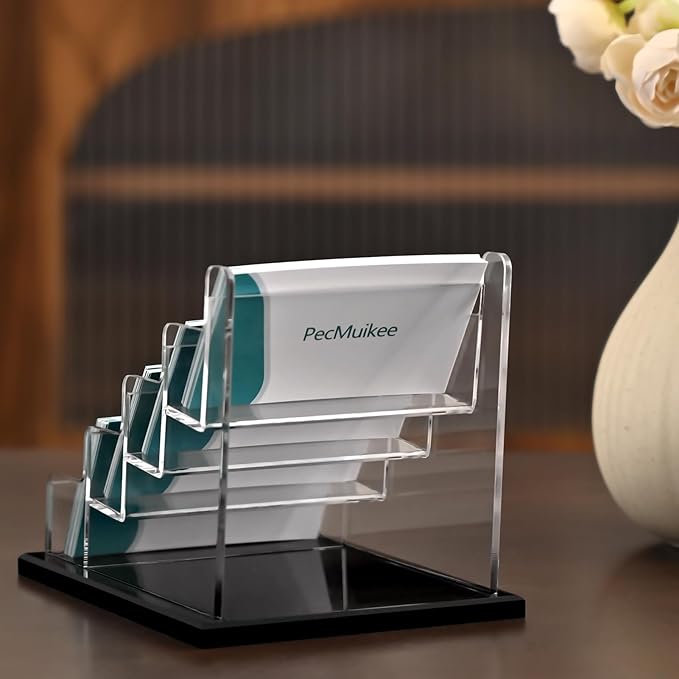 PecMuikee Business Card Holder for Desk，Acrylic Business Card Display Stand - Image 6