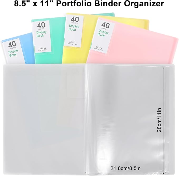 Phyxin 80-Pocket Portfolio Binder Organizer, Binder Sheet Protectors 8.5" x 11" - Image 3