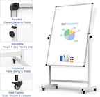 Rolling Whiteboard on Wheels, Double-Sided Magnetic Dry Erase Board - Image 3