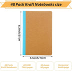 MIVIDE 48 Pack A5 Kraft Notebooks, Colourful Spine Lined Journal Bulk Pack 8.3 - Image 2