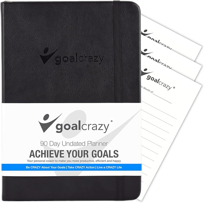Undated Planner – 90 Day Guided Journal & Productivity Organizer, A5 Daily & by GoalCrazy
