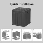PATIOEASY 50GAL Deck Box Black, Waterproof Resin Outdoor Storage - Image 7