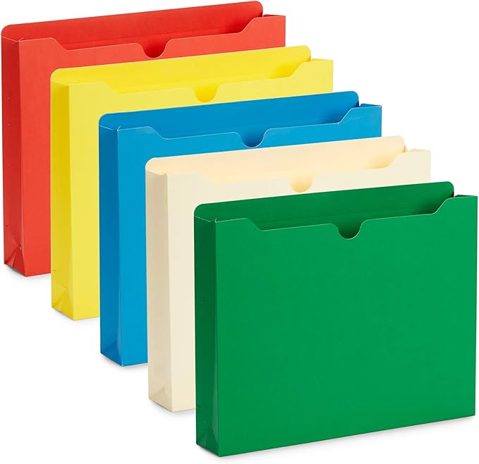 Blue Summit Supplies 1 Inch File Jackets, Expandable Folders, Heavy Duty 1 Inch by BlueSummitSupplies