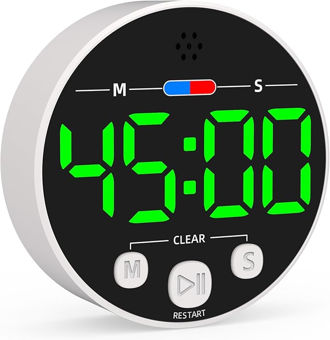 Large LED Digital Timer, Magnetic Countdown Loud Timer by DigitalClocks