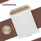 Rigid Mailers 9.25 x 11.75 Inch – 100 Pack White Self Seal Stay Flat Cardboard - Image 2