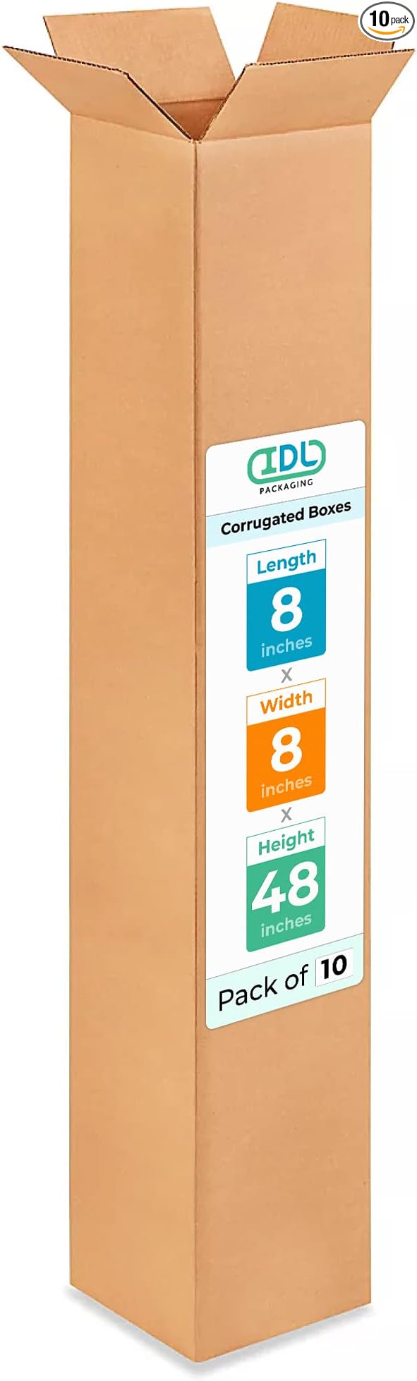 Tall Moving & Shipping Boxes 8x8x48 inches by IDLPackaging