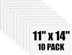 Poster Board 11" x 14", 10 Pack White Corrugated Plastic Board, 3/16 Inches by Unknown