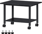 Lerliuo Under Desk Printer Stand, 2-Tier Industrial Mobile Printer Table by Lerliuo