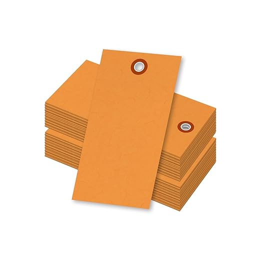 SmartSign 4.75 x 2.375 inch “Orange” Blank Tyvek Shipping Tags by SmartSign