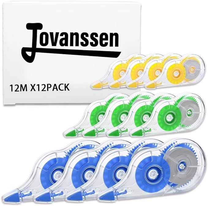 Jovanssen White Correction Tape, 12 Pack, 39.37 Feet Correction Tape - Image 7