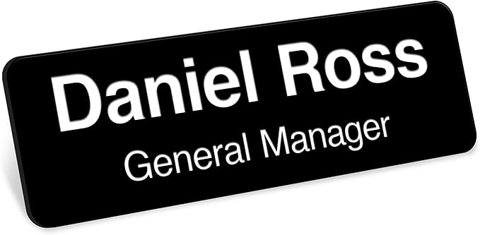 Custom Engraved Name Tags, Magnetic Black and White Name Tags, Personalized by MySignCenter