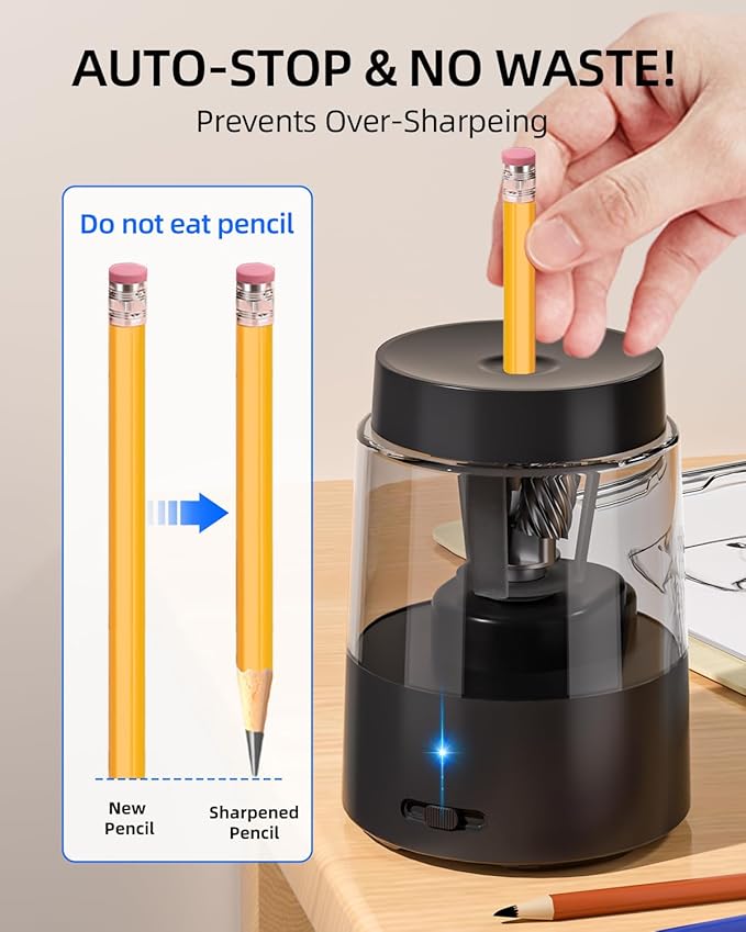 ZMOL Electric Pencil Sharpener, Automatic Pencil Sharpeners Kids, Battery - Image 5