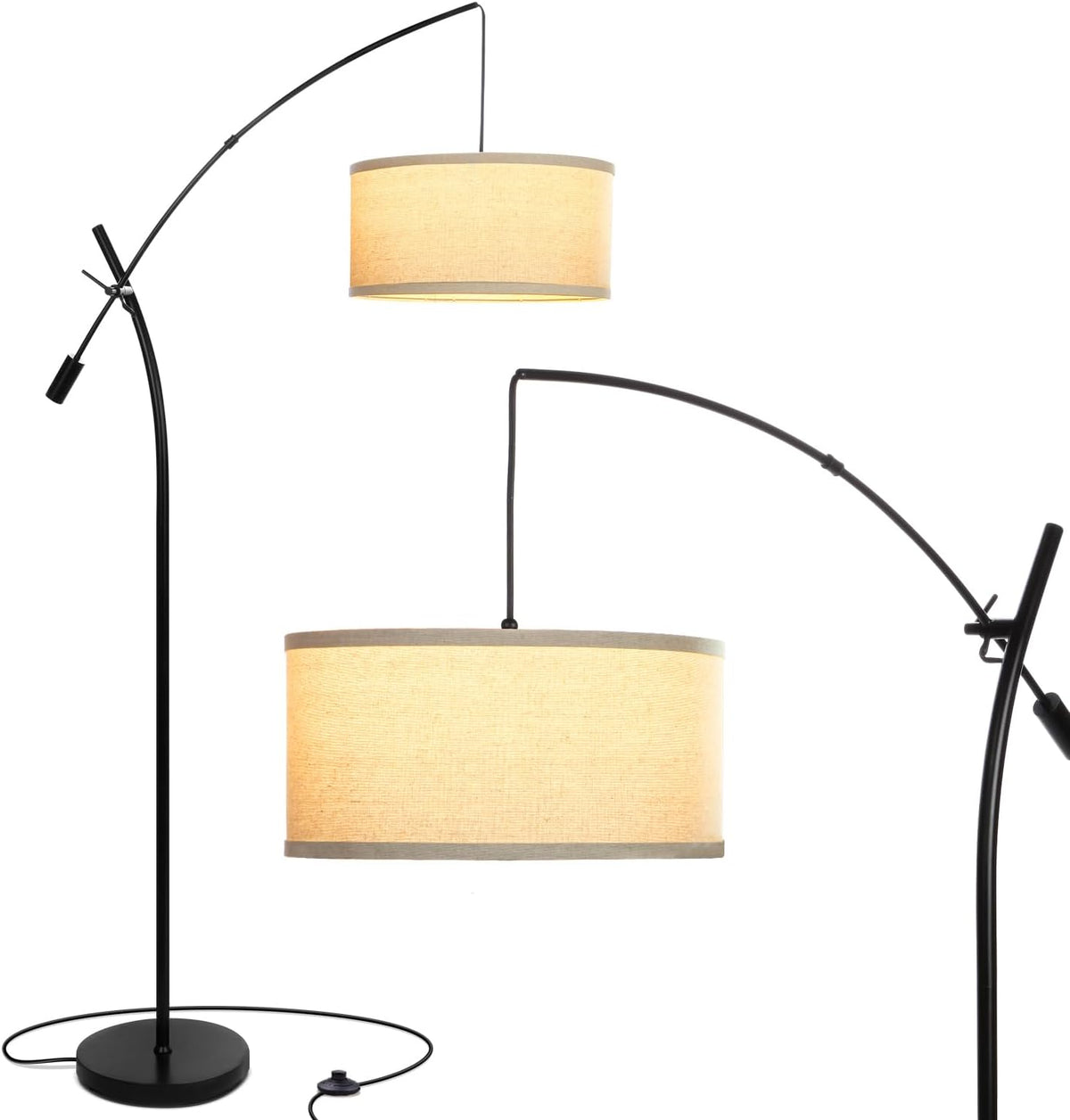 Brightech Grayson LED Arc Floor Lamp for Office & Living Room, Adjustable...