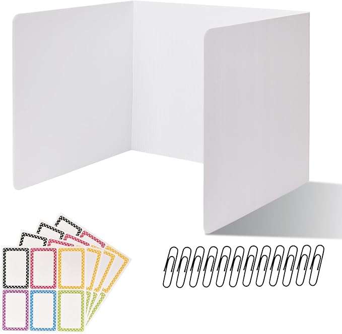 ZYINOZOC 12 Pack Desk Dividers for Students, 3-Fold Privacy Screens, Testing by Unknown