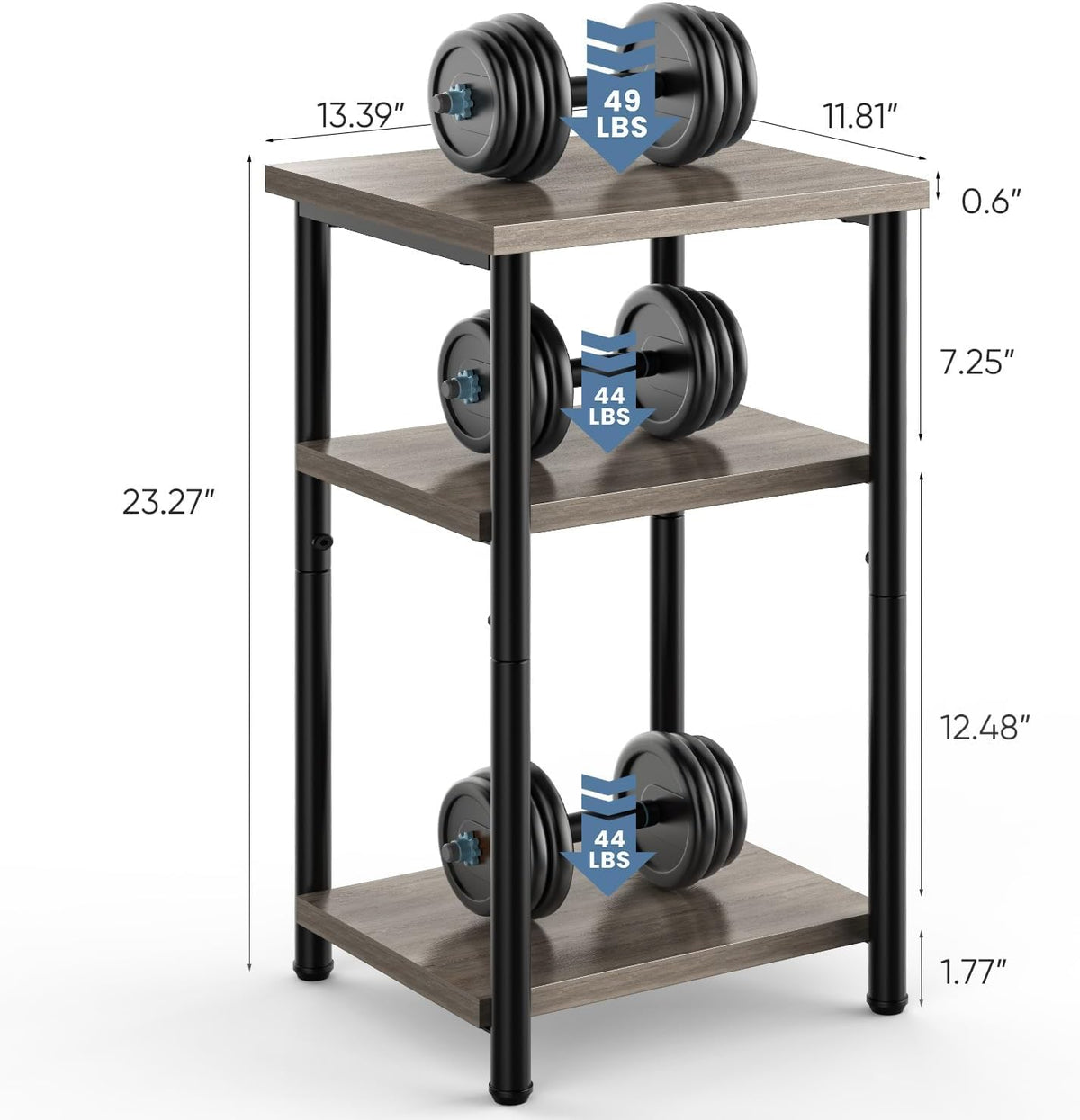 OLIXIS 3-Tier Small Side Tables for Small Spaces, End Tables Set of 2