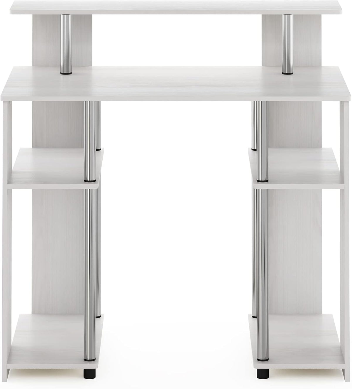 Furinno Jaya Simple Design Computer Writing Desk, White Oak/Stainless Steel
