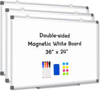 AMUSIGHT 3 Pack Double-Sided Magnetic Whiteboard, Aluminum Frame White Board by AMUSIGHT