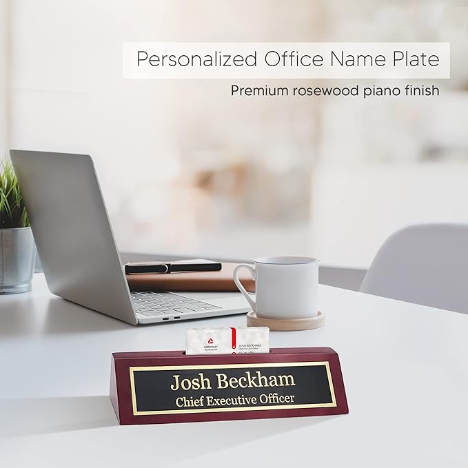 Business Wood Name Plate for Desk | Custom Desk Name Plate Personalized Gift - Image 5