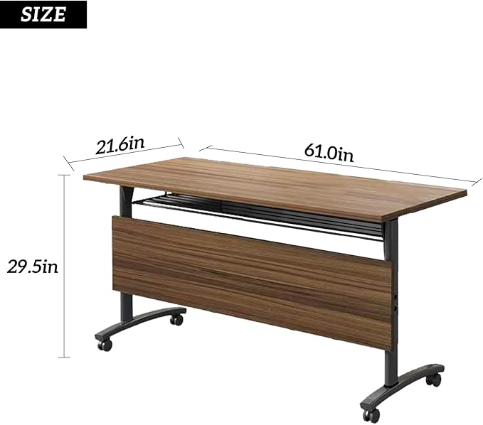 Modern Conference Table, Modular Flip-Top Seminar Meeting Table, Versatile - Image 3