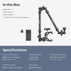 SMALLRIG 22" Magic Arm Clamp, Overhead Phone Mount Holder Stand, Flexible Desk - Image 9