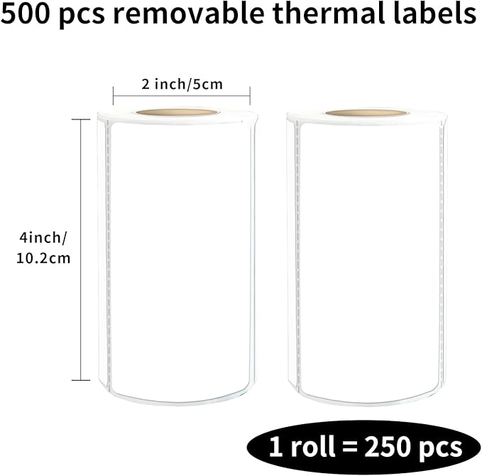2×4 Inch White Removable Thermal Labels, Waterproof Thermal Label - Image 2