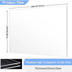 4 Pack 24x36 Inch Acrylic Sheet 1/8" Thick, Cast Acrylic Sheet, - Image 2