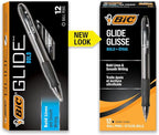 BIC Glide Bold Black Ballpoint Pens, Bold Point, 12-Count Pack, Retractable - Image 2