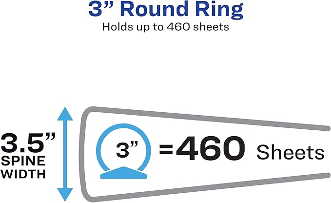 Avery Standard View 3 Ring Binders, 460-Sheet Capacity, 3.5 Inch Wide Spine - Image 5