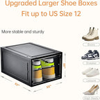 Amllas 12 Pack Shoe Boxes Stackable, Upgraded Sturdy Shoe Storage Boxes - Image 3