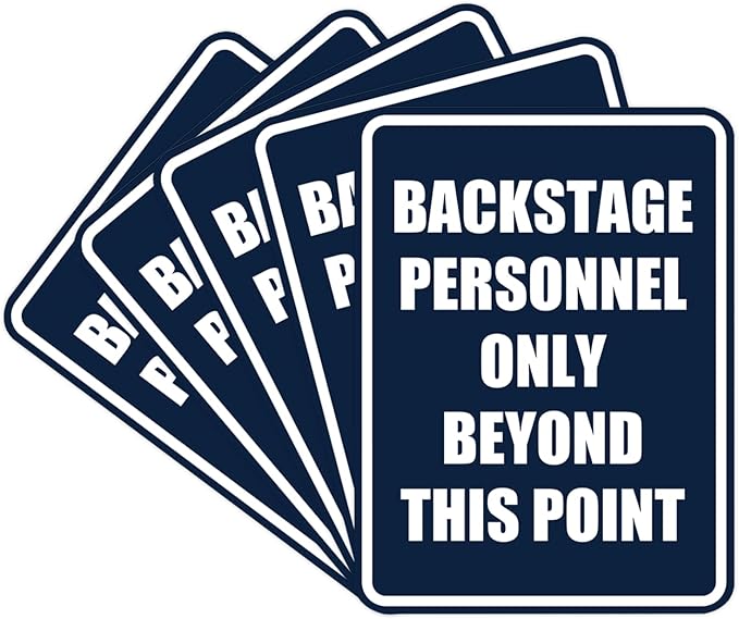 Portrait Round Backstage Personnel Only Beyond This Point Door or Wall Sign by SignsByLITA