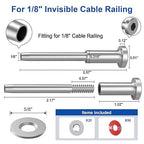BLIKA 20 Pack 1/8" Invisible Cable Railing Kit and 20 Pack Cable Railing - Image 2