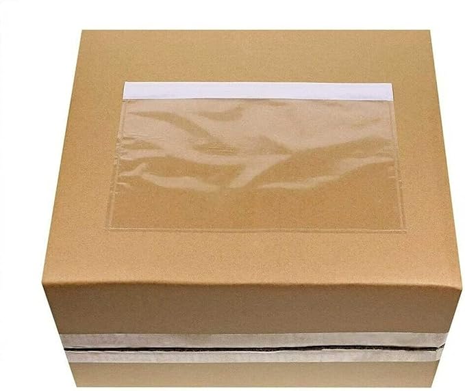 BEUYI Clear 7.5'' x 5.5'' Packing List Envelopes, Adhesive Shipping Label - Image 2