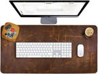 Elizo Real Leather Desk Mat Set Large Desk Cover Desk Blotter Protector by Elizo