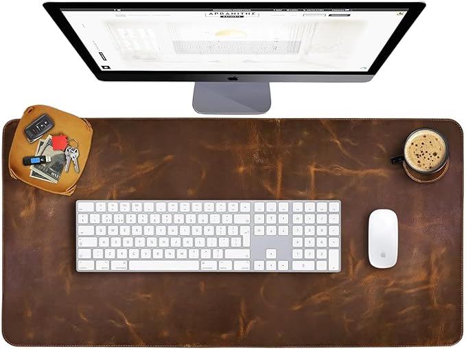 Elizo Real Leather Desk Mat Set Large Desk Cover Desk Blotter Protector by Elizo