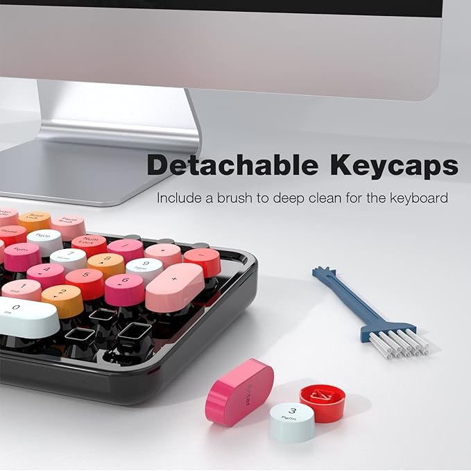 MOFII Wireless Keyboard and Mouse Combo, 2.4GHz Retro Full Size Typewriter - Image 5