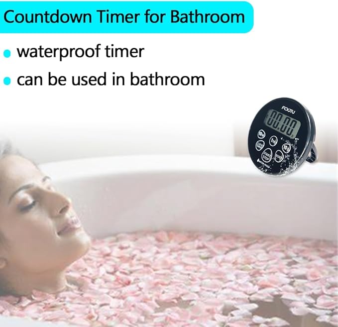 FCXJTU Digital Waterproof Shower Clock Timer, Bathroom Shower Countdown Timer - Image 4