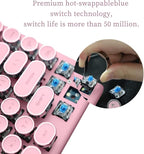 Adventurers Typewriter-Style Retro Mechanical Keyboard LED Backlight 83 Keys - Image 6