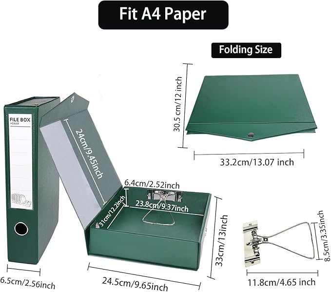 URbantin 6 Pack Foldable Plastic Box Files A4 - Image 3