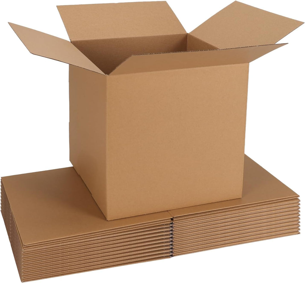 crugla 12x12x12 shipping boxes 10 pack, brown corrugated, main product view